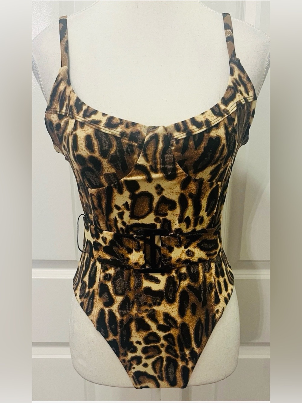NWOT HOT MIAMI STYLES ANIMAL PRINT ONE PIECE SWIMSUIT SIZE LARGE